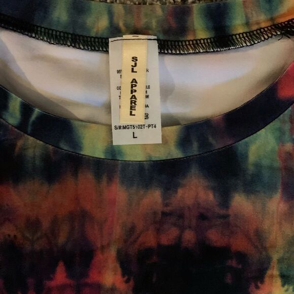 New! Trendy tie dye pattern Shorts and Shirt set Boho Yoga Zumba Jogging Biking - Picture 7 of 8